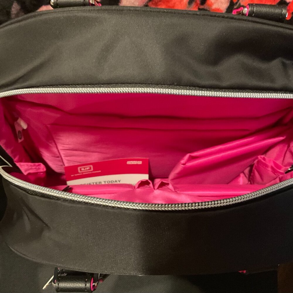 SJP Sarah Jessica Parker 16" RFID Convertible Laptop Backpack - Black/Candy Pink - Picture 11 of 12